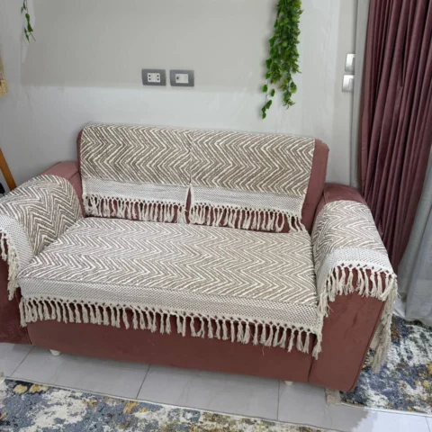 طقم ركنة بياضات 2 قطعة شكل زجزاج